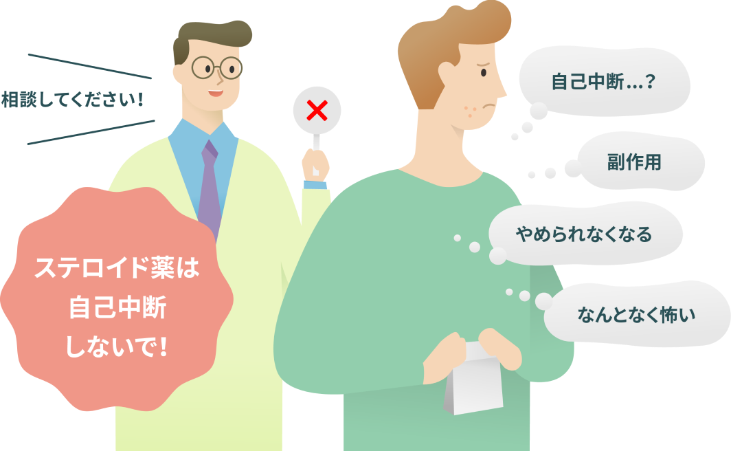 ステロイド薬は自己中断しないで!