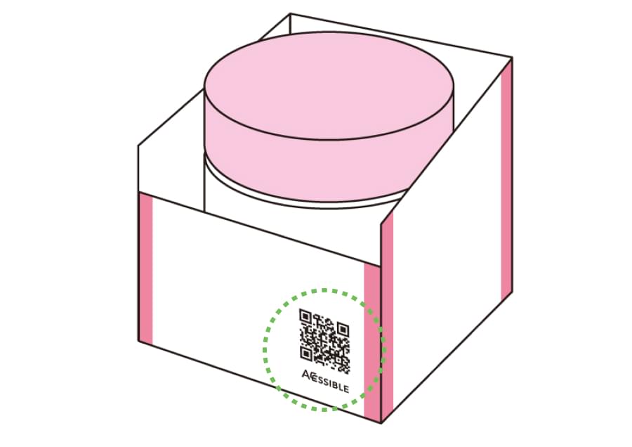 パッケージには QR Translator コードにデボス加工（凹加工）