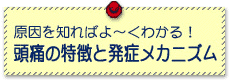 原因を知ればよ～くわかる！［頭痛の特徴と発症メカニズム］